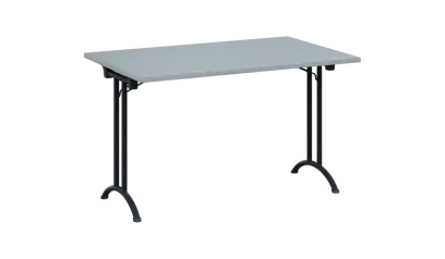 SLA 125 lak skládací jednací stůl 1250x800, deska 25 mm, podnož černý lak, deska šedá